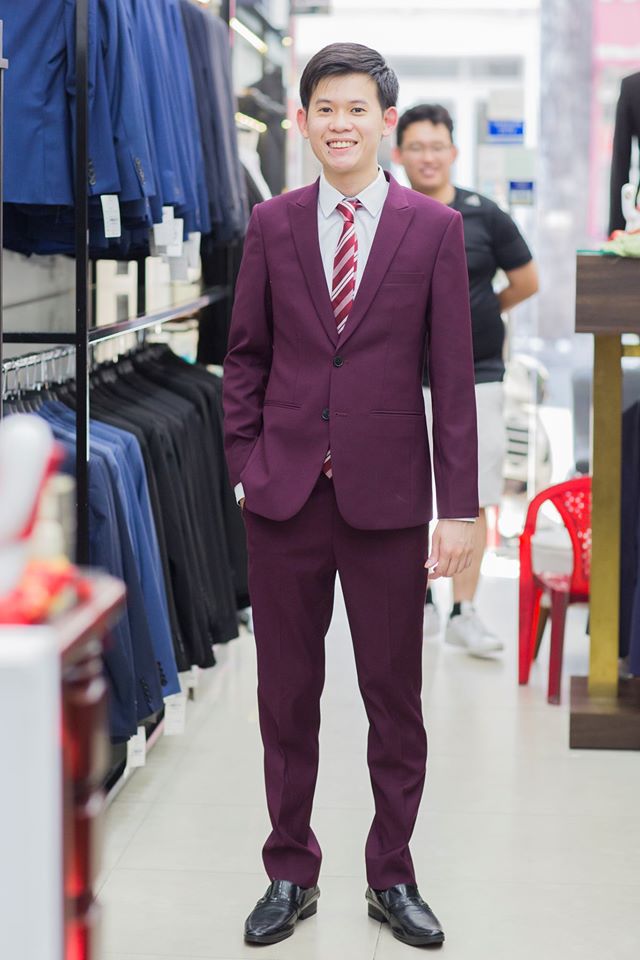 Suit Công Sở Đỏ Đô Slim Fit