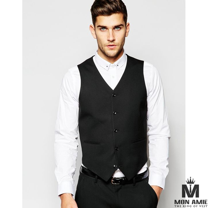 Black Wool Suit Vest