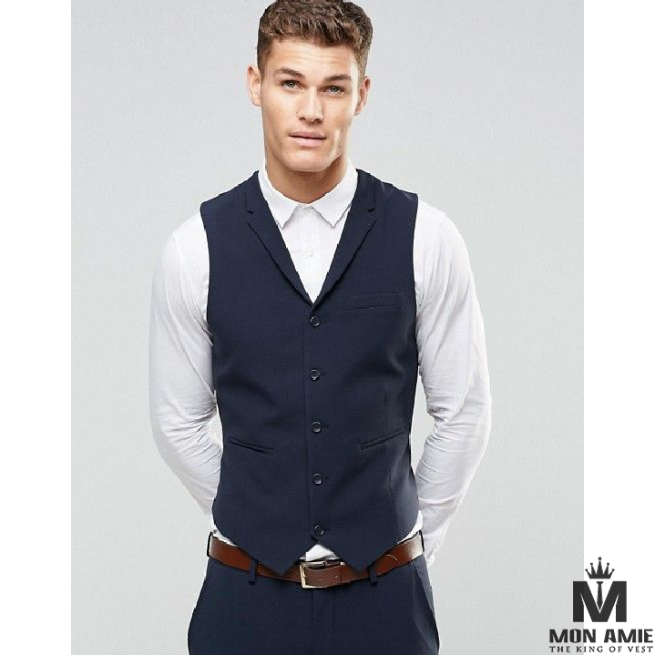 Mens Vests | Savile Row Tailored Fit Mens Isaac Vest in Navy Blue D3 – Mens  Suit Warehouse - Melbourne