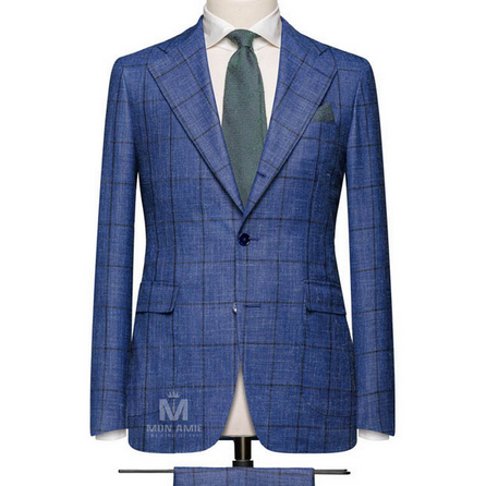 Medium Blue Notch Label Suit 25010DT701