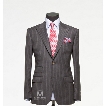 Stripes Grey Peak Label Suit Reit13DT50703