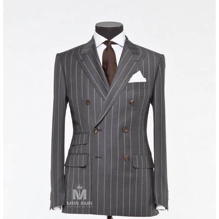 Stripes Grey Peak Label Suit 6964CE0041