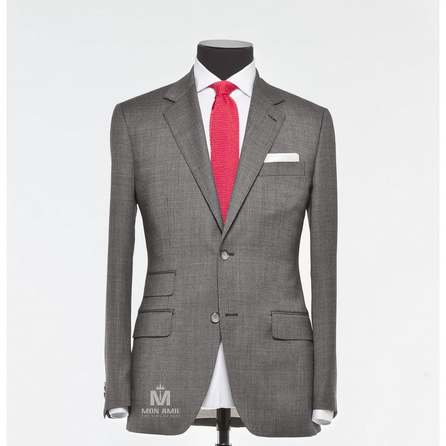 Plain Grey Notch Label Suit 71106DT7001
