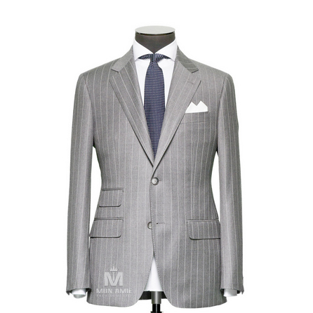 Stripes Grey Notch Label Suit 624DT60819