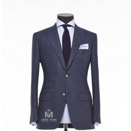 Stripes Blue Peak Label Suit Reit 12DT50709
