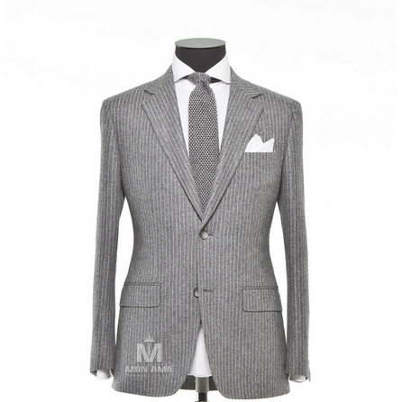 Stripes Grey Notch Label Suit 624DT60812