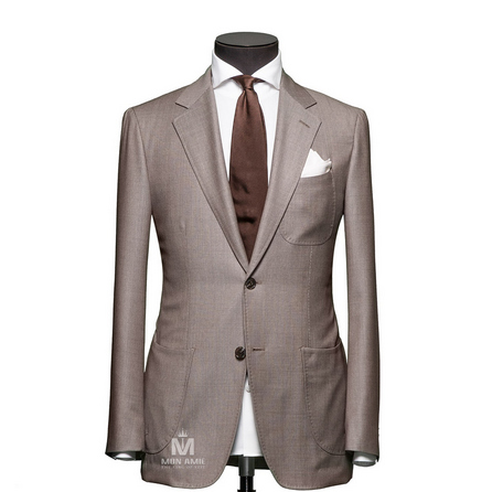 Birdseye Brown Notch Label Suit 71106DT7001