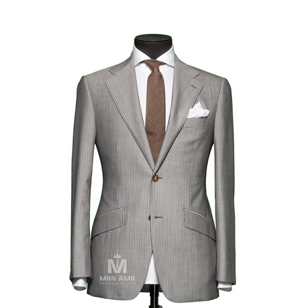Stripes Grey Notch Label Suit 71127DT6003