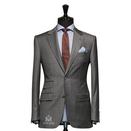 Stripes Grey Notch Label Suit 147DT100607
