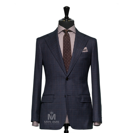 Glencheck Blue Wool Suit 6965CE0285