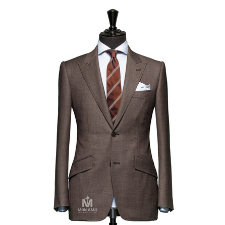Birdseye Brown Notch Label Suit 71106DT7008