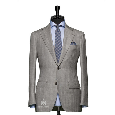 Stripes Grey Notch Label Suit 71126DT6001