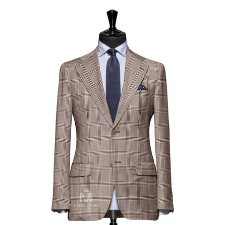 Check Brown Notch Label Suit 789DT70045