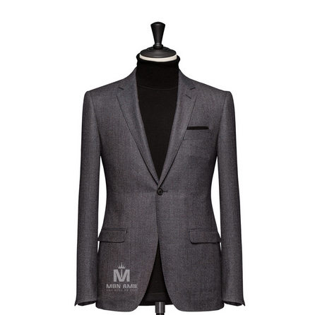 Sharkskin Grey Notch Label Suit 523DT50715