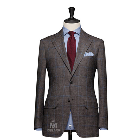 Windowpane Grey Notch Label Suit 71110DT7001