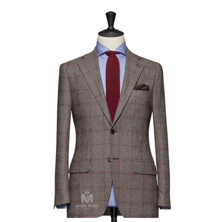 Check Brown Notch Label Suit BAR15065