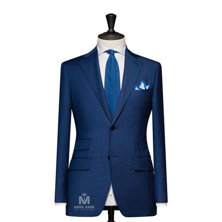 Windowpane Blue Notch Label Suit 71112DT7004