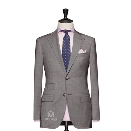 Plain Grey Notch Label Suit 147DT100605