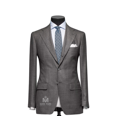 Sharkskin Grey Notch Label Suit 523DT50715