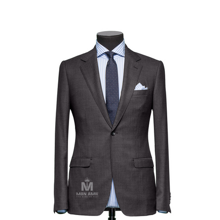 Plain Grey Notch Label Suit 723DT70706