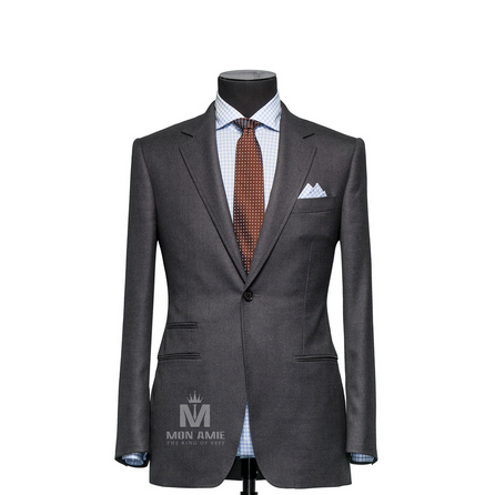 Plain Grey Notch Label Suit 723DT70708