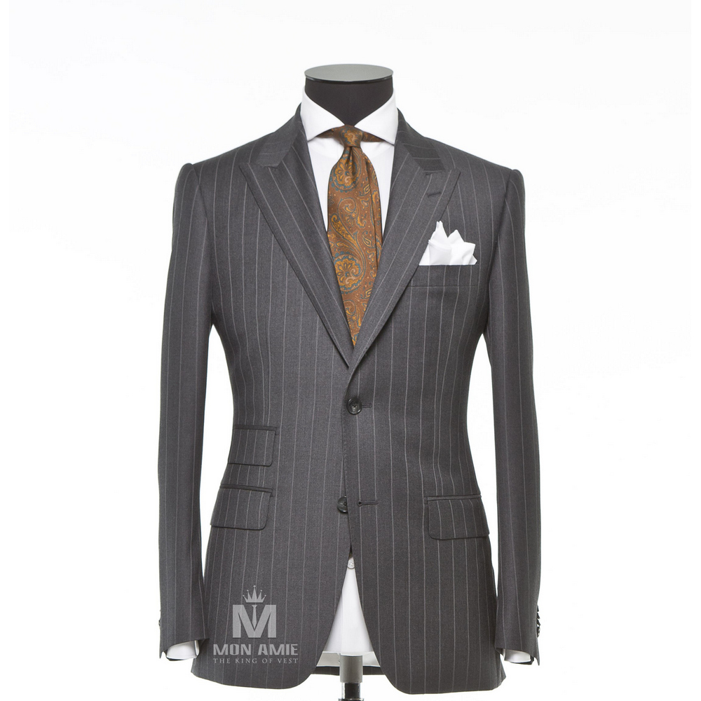 Stripes Grey Peak Label Suit 624DT60820