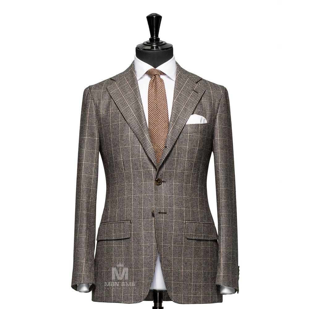 Check Brown Notch Label Suit 71120DT7001