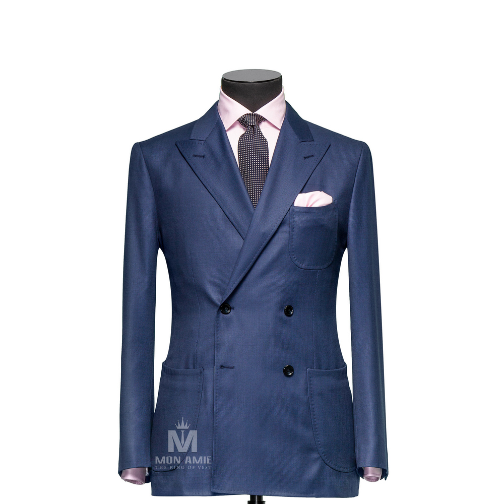 Birdseye Blue Peak Label Suit 523DT50735