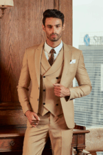 VEST 3 MẢNH MÀU BEIGE CAO CẤP