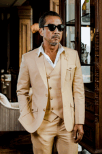 VEST 3 MẢNH CREAM TÚI HỘP CAO CẤP