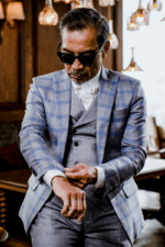 VEST 3 MẢNH XÁM CARO XANH - Ảnh 3