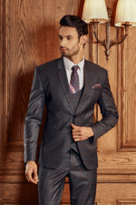 VEST 3 MẢNH BROWN PLAID GREY CAO CẤP