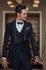 VEST 3 MẢNH TUXEDO ĐEN CAO CẤP - Ảnh 5