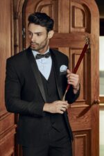 VEST 3 MẢNH TUXEDO ĐEN CAO CẤP - Ảnh 4