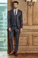 VEST 3 MẢNH BROWN PLAID GREY CAO CẤP - Ảnh 3