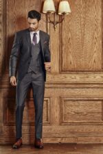 VEST 3 MẢNH BROWN PLAID GREY CAO CẤP - Ảnh 5