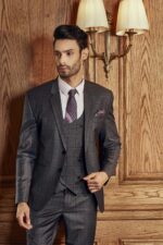 VEST 3 MẢNH BROWN PLAID GREY CAO CẤP - Ảnh 6