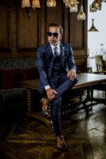 VEST 3 MẢNH MIDNIGHT COBALT STRIPE - Ảnh 5