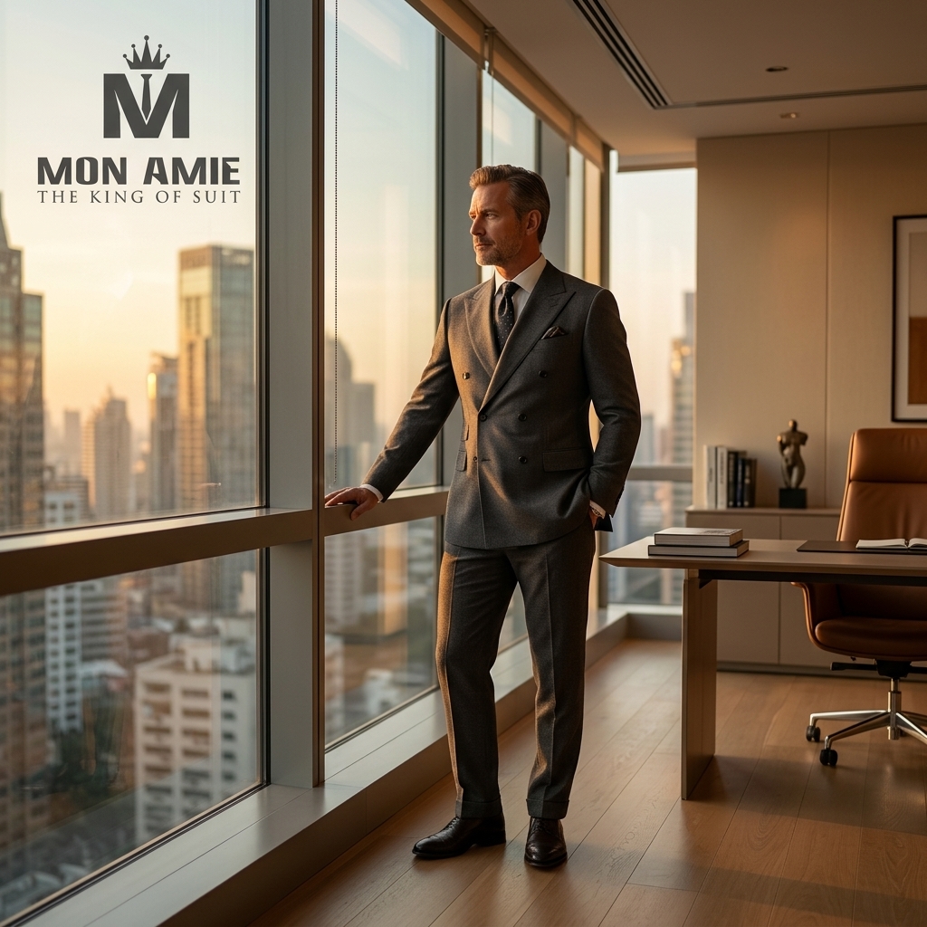 suit doanh nhân màu xám than sang trọng