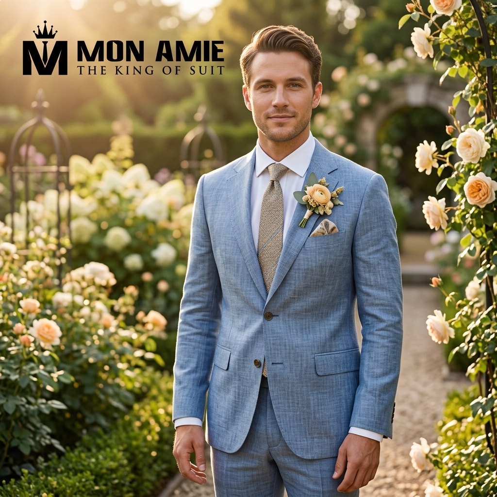 vải suit cưới mùa hè chất liệu linen thoáng mát