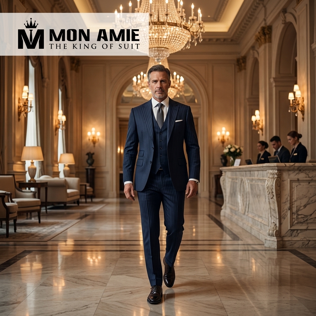 mẫu suit doanh nhân double-breasted quyền lực tại Mon Amie