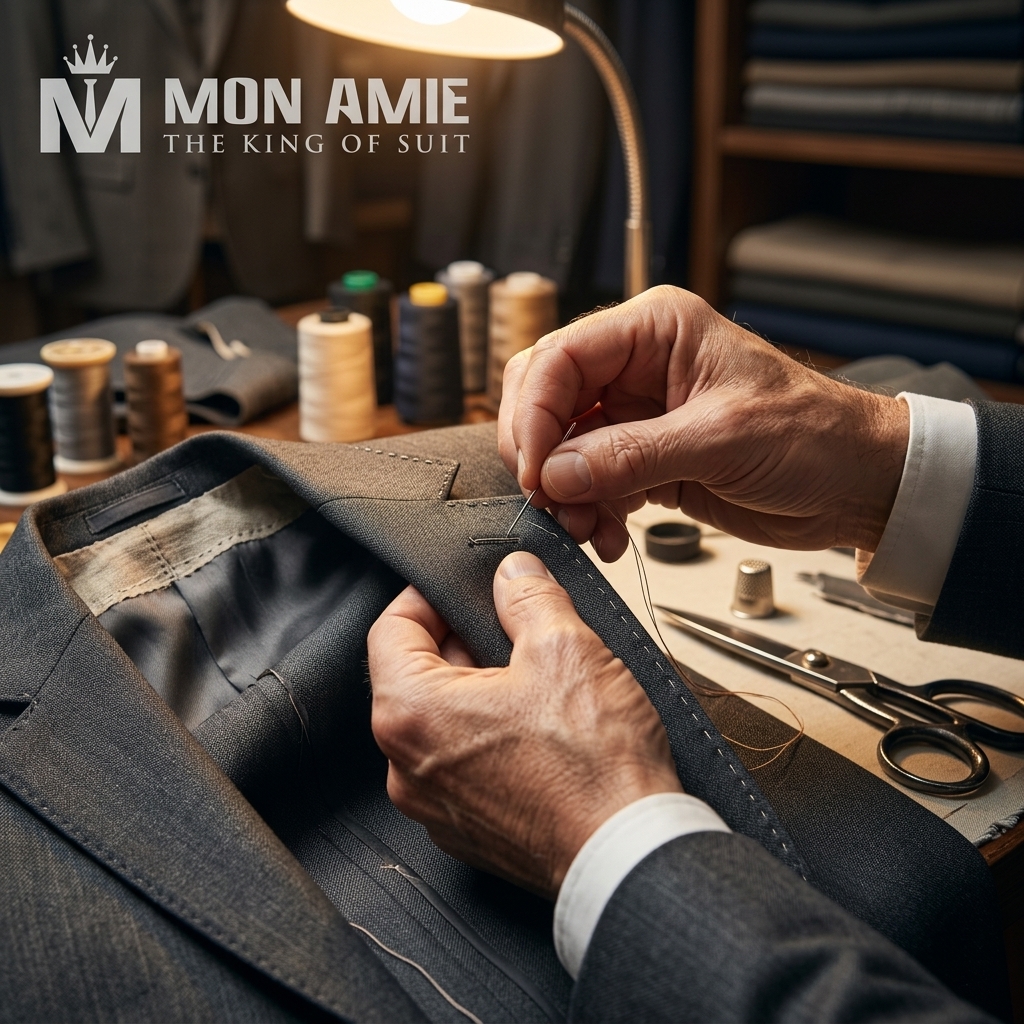 suit đầu tiên màu xám than sang trọng tại Mon Amie