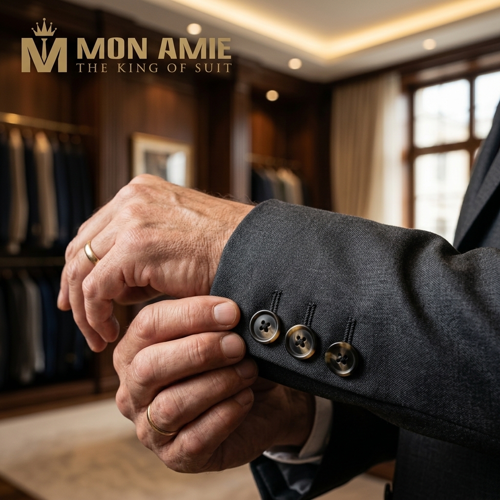 Chi tiết đường may tỉ mỉ trên gala suit