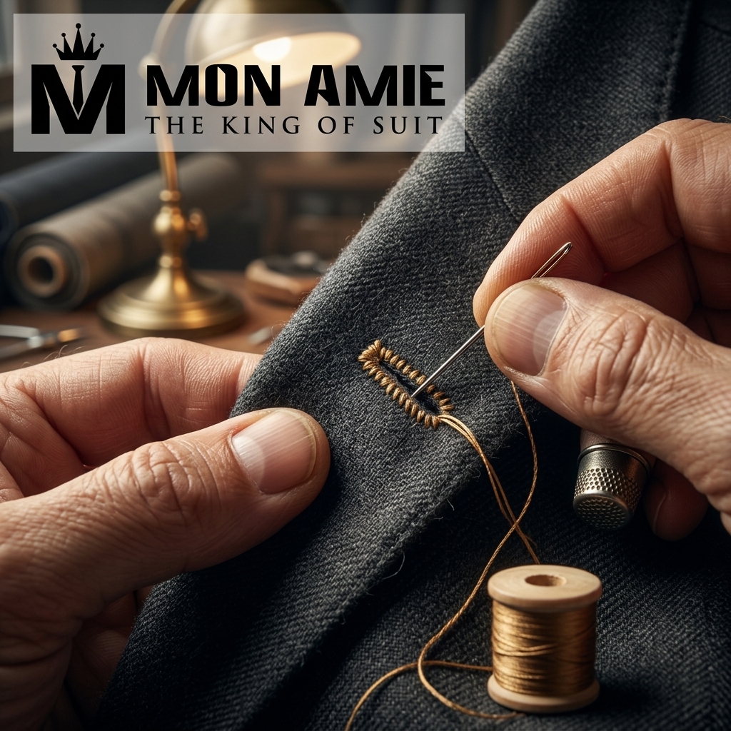 suit cưới luxury chi tiết khâu tay thủ công