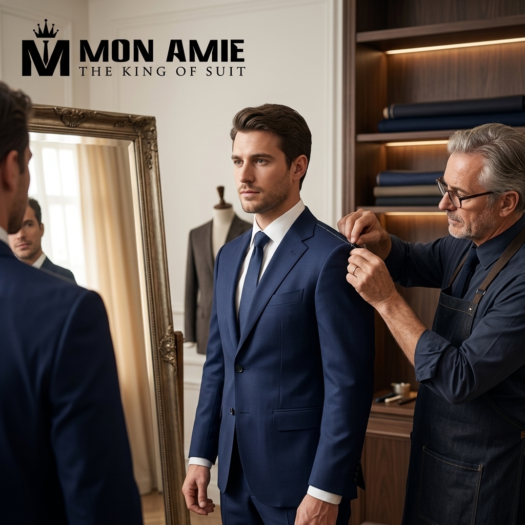 fit suit cưới chuẩn xác tại phần vai áo