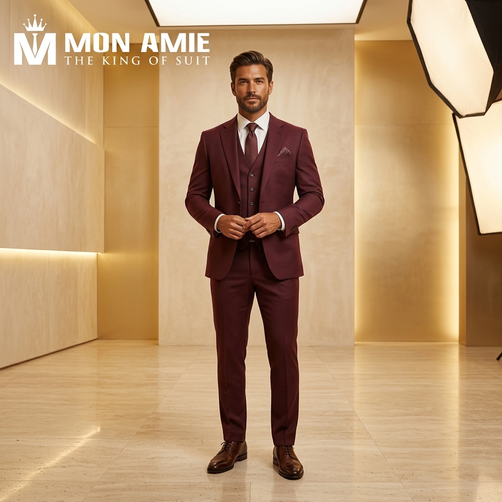 suit chú rể da ngăm chất liệu vải cao cấp
