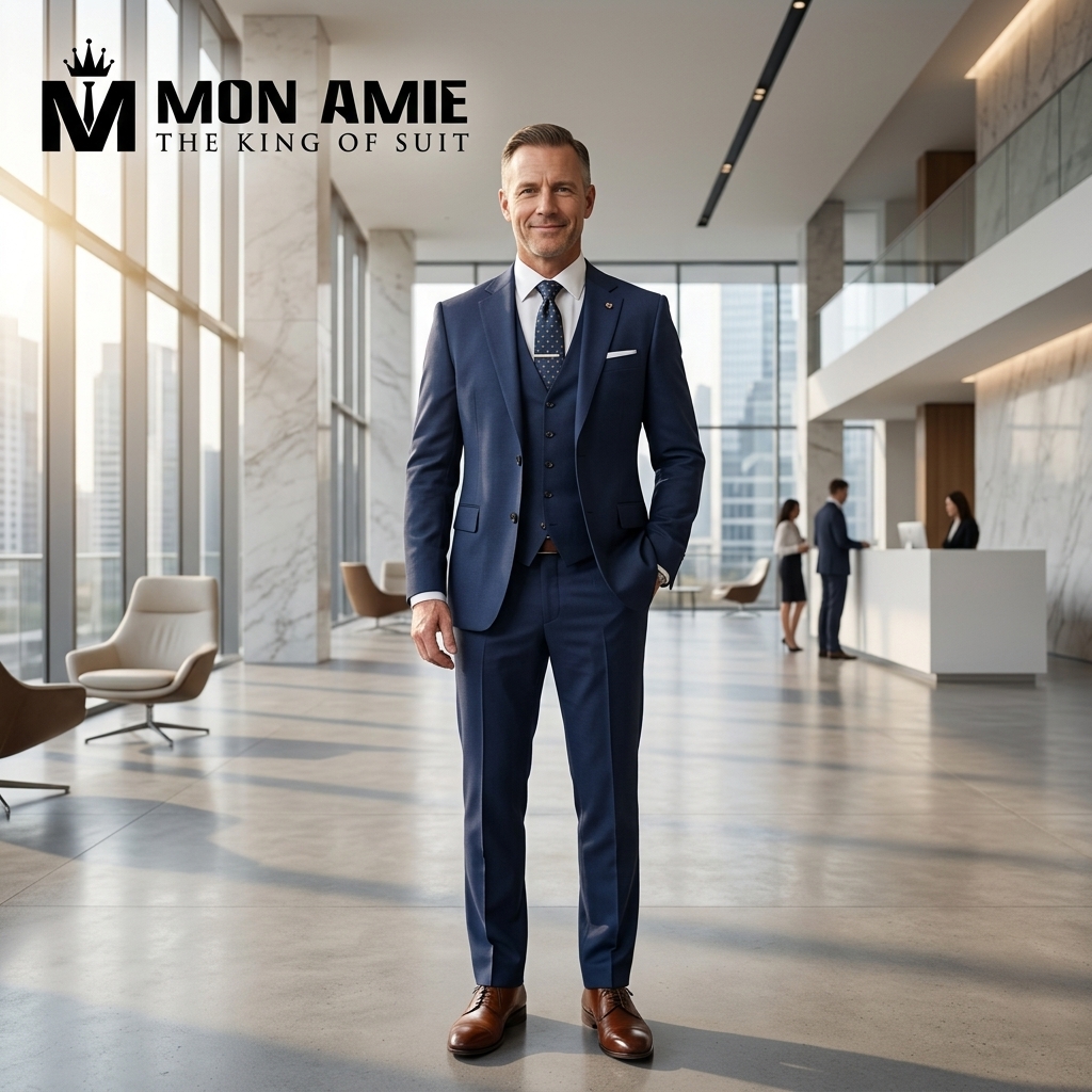 suit gặp khách hàng chất liệu len thượng hạng