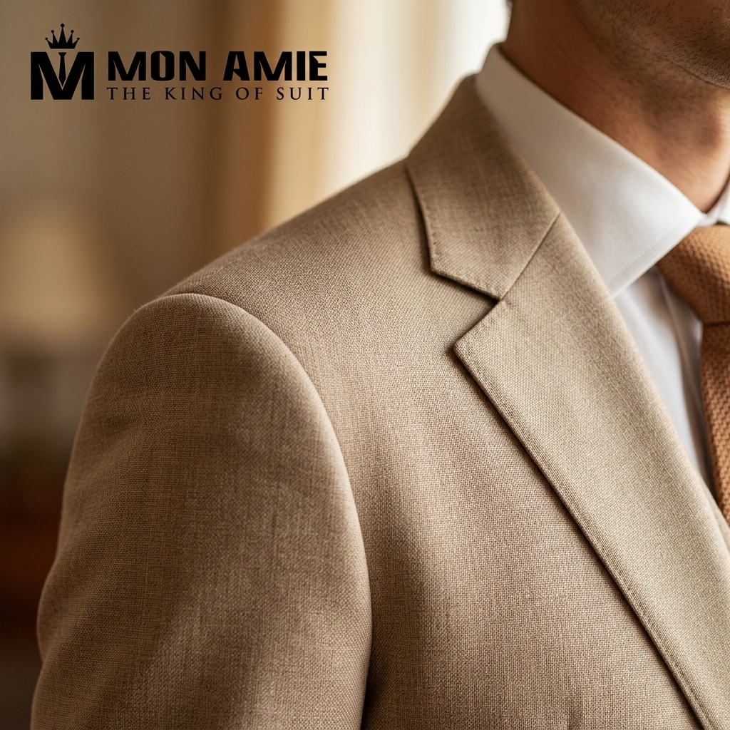 suit chú rể gầy với chất liệu vải wool cao cấp