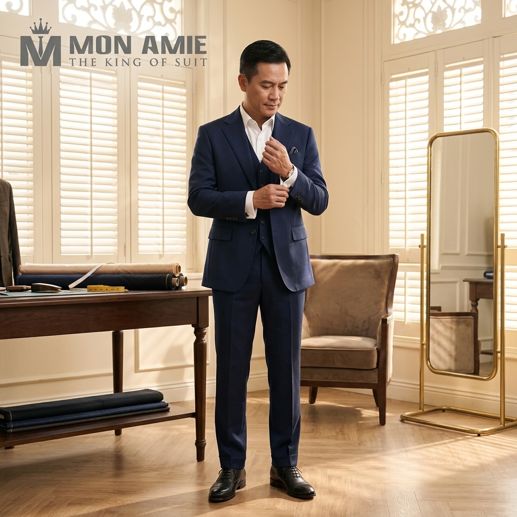 bespoke suit Vietnam - high-end tailoring at Mon Amie