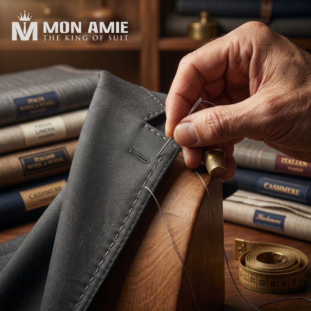 bespoke suit Vietnam - master tailor at work